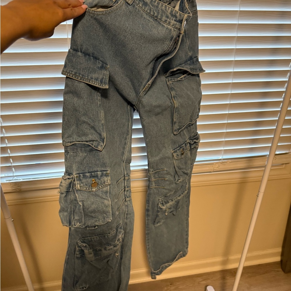 Stylish Blue Cargo Jeans